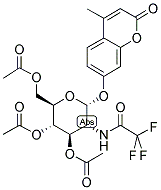 4-METHYLUMBELLIFERYL 2-TRIFLUOROACETYL-3,4,6-O-TRIACETYL-2-DEOXY-A-D-GLUCOPYRANOSIDE Struktur