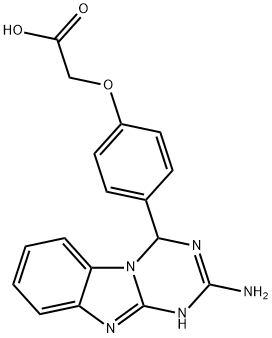 [4-(2-AMINO-3,4-DIHYDRO[1,3,5]TRIAZINO[1,2-A]BENZIMIDAZOL-4-YL)PHENOXY]ACETIC ACID Struktur