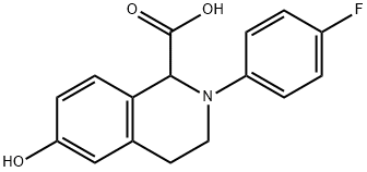 2-(4-FLUORO-PHENYL)-6-HYDROXY-1,2,3,4-TETRAHYDRO-ISOQUINOLINE-1-CARBOXYLIC ACID Struktur