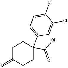 1-(3,4-DICHLOROPHENYL)-4-OXOCYCLOHEXANECARBOXYLIC ACID Struktur