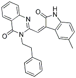 2-[(5-METHYL-2-OXO-1,2-DIHYDRO-3H-INDOL-3-YLIDENE)METHYL]-3-PHENETHYL-4(3H)-QUINAZOLINONE Struktur