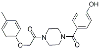 4-((4-[(4-METHYLPHENOXY)ACETYL]PIPERAZIN-1-YL)CARBONYL)PHENOL Struktur