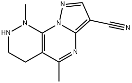 1,5-DIMETHYL-1,2,3,4-TETRAHYDROPYRAZOLO[5',1':2,3]PYRIMIDO[4,5-C]PYRIDAZINE-7-CARBONITRILE Struktur