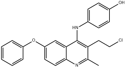 4-([3-(2-CHLOROETHYL)-2-METHYL-6-PHENOXY-4-QUINOLINYL]AMINO)BENZENOL Struktur