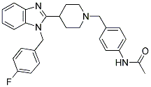 N-(4-(4-[1-(4-FLUORO-BENZYL)-1H-BENZOIMIDAZOL-2-YL]-PIPERIDIN-1-YLMETHYL)-PHENYL)-ACETAMIDE Struktur