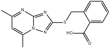 2-[[(5,7-DIMETHYL[1,2,4]TRIAZOLO[1,5-A]PYRIMIDIN-2-YL)THIO]METHYL]BENZOIC ACID Struktur