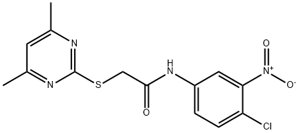 N-(4-CHLORO-3-NITROPHENYL)-2-[(4,6-DIMETHYL-2-PYRIMIDINYL)SULFANYL]ACETAMIDE Struktur