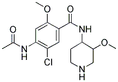 4-ACETAMIDO-5-CHLORO-2-METHOXY-N-[3-(METHOXYPIPERIDIN-4-YL)]BENZAMIDE Struktur