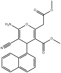 METHYL 6-AMINO-5-CYANO-2-(2-METHOXY-2-OXOETHYL)-4-(1-NAPHTHYL)-4H-PYRAN-3-CARBOXYLATE Struktur