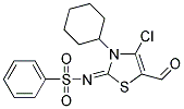 N-[(2E)-4-CHLORO-3-CYCLOHEXYL-5-FORMYL-1,3-THIAZOL-2(3H)-YLIDENE]BENZENESULFONAMIDE Struktur