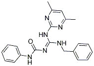 N-{(1Z)-(BENZYLAMINO)[(4,6-DIMETHYLPYRIMIDIN-2-YL)AMINO]METHYLENE}-N'-PHENYLUREA Struktur