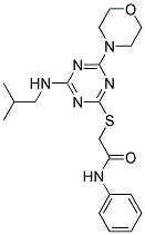 2-(4-(ISOBUTYLAMINO)-6-MORPHOLINO-1,3,5-TRIAZIN-2-YLTHIO)-N-PHENYLACETAMIDE Struktur