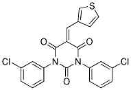 1,3-BIS(3-CHLOROPHENYL)-5-(3-THIENYLMETHYLENE)-1,3-DIAZAPERHYDROINE-2,4,6-TRIONE Struktur