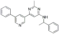 2-METHYL-N-(1-PHENYLETHYL)-6-(5-PHENYLPYRIDIN-3-YL)PYRIMIDIN-4-AMINE Struktur