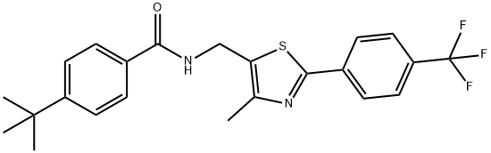 4-(TERT-BUTYL)-N-((4-METHYL-2-[4-(TRIFLUOROMETHYL)PHENYL]-1,3-THIAZOL-5-YL)METHYL)BENZENECARBOXAMIDE Struktur