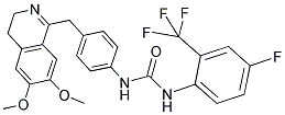 1-(4-((6,7-DIMETHOXY(3,4-DIHYDROISOQUINOLYL))METHYL)PHENYL)-3-(4-FLUORO-2-(TRIFLUOROMETHYL)PHENYL)UREA Struktur