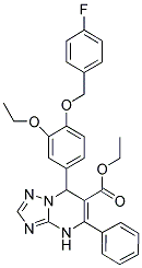 ETHYL 7-(3-ETHOXY-4-(4-FLUOROBENZYLOXY)PHENYL)-5-PHENYL-4,7-DIHYDRO-[1,2,4]TRIAZOLO[1,5-A]PYRIMIDINE-6-CARBOXYLATE Struktur