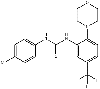 1-(4-CHLOROPHENYL)-3-(2-MORPHOLIN-4-YL-5-(TRIFLUOROMETHYL)PHENYL)THIOUREA Struktur