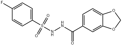 N'-(1,3-BENZODIOXOL-5-YLCARBONYL)-4-FLUOROBENZENESULFONOHYDRAZIDE Struktur