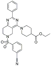 1-[6-(3-CYANO-BENZENESULFONYL)-2-PHENYL-5,6,7,8-TETRAHYDRO-PYRIDO[4,3-D]PYRIMIDIN-4-YL]-PIPERIDINE-4-CARBOXYLIC ACID ETHYL ESTER Struktur