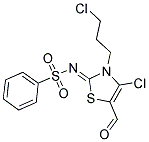 N-[(2Z)-4-CHLORO-3-(3-CHLOROPROPYL)-5-FORMYL-1,3-THIAZOL-2(3H)-YLIDENE]BENZENESULFONAMIDE Struktur