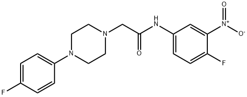 N-(4-FLUORO-3-NITROPHENYL)-2-[4-(4-FLUOROPHENYL)PIPERAZINO]ACETAMIDE Struktur