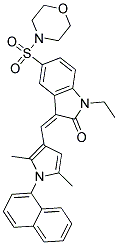 (Z)-3-((2,5-DIMETHYL-1-(NAPHTHALEN-1-YL)-1H-PYRROL-3-YL)METHYLENE)-1-ETHYL-5-(MORPHOLINOSULFONYL)INDOLIN-2-ONE Struktur