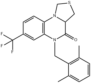 5-(2,6-DIMETHYLBENZYL)-7-(TRIFLUOROMETHYL)-3,3A-DIHYDRO[1,3]THIAZOLO[3,4-A]QUINOXALIN-4(5H)-ONE Struktur