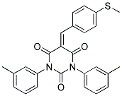 1,3-BIS(3-METHYLPHENYL)-5-((4-METHYLTHIOPHENYL)METHYLENE)-1,3-DIAZAPERHYDROINE-2,4,6-TRIONE Struktur