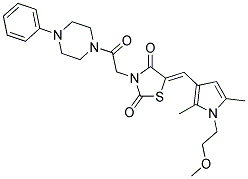 (Z)-5-((1-(2-METHOXYETHYL)-2,5-DIMETHYL-1H-PYRROL-3-YL)METHYLENE)-3-(2-OXO-2-(4-PHENYLPIPERAZIN-1-YL)ETHYL)THIAZOLIDINE-2,4-DIONE Struktur