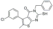 3-BENZYL-5-(3-CHLOROPHENYL)-2-MERCAPTO-6-METHYLTHIENO[2,3-D]PYRIMIDIN-4(3H)-ONE Struktur