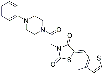 (5Z)-5-[(3-METHYLTHIEN-2-YL)METHYLENE]-3-[2-OXO-2-(4-PHENYLPIPERAZIN-1-YL)ETHYL]-1,3-THIAZOLIDINE-2,4-DIONE Struktur