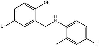 4-BROMO-2-[(4-FLUORO-2-METHYLANILINO)METHYL]BENZENOL Struktur