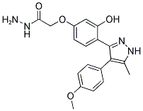 (3-HYDROXY-4-[4-(4-METHOXY-PHENYL)-5-METHYL-1H-PYRAZOL-3-YL]-PHENOXY)-ACETIC ACID HYDRAZIDE Struktur