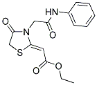 (4-OXO-3-PHENYLCARBAMOYLMETHYL-THIAZOLIDIN-2-YLIDENE)-ACETIC ACID ETHYL ESTER Struktur