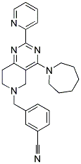 3-(4-AZEPAN-1-YL-2-PYRIDIN-2-YL-7,8-DIHYDRO-5H-PYRIDO[4,3-D]PYRIMIDIN-6-YLMETHYL)-BENZONITRILE Struktur