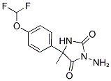 3-AMINO-5-(4-DIFLUOROMETHOXY-PHENYL)-5-METHYL-IMIDAZOLIDINE-2,4-DIONE Struktur