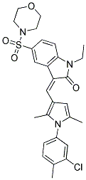 (Z)-3-((1-(3-CHLORO-4-METHYLPHENYL)-2,5-DIMETHYL-1H-PYRROL-3-YL)METHYLENE)-1-ETHYL-5-(MORPHOLINOSULFONYL)INDOLIN-2-ONE Struktur