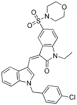 (Z)-3-((1-(4-CHLOROBENZYL)-1H-INDOL-3-YL)METHYLENE)-1-ETHYL-5-(MORPHOLINOSULFONYL)INDOLIN-2-ONE Struktur