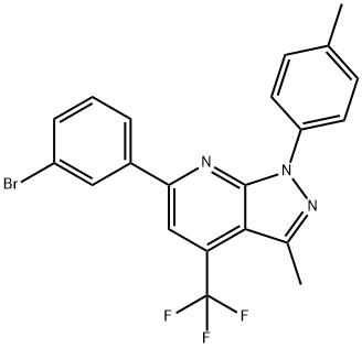 6-(3-BROMOPHENYL)-3-METHYL-1-(4-METHYLPHENYL)-4-(TRIFLUOROMETHYL)-1H-PYRAZOLO[3,4-B]PYRIDINE Struktur