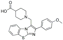 1-[2-(4-METHOXY-PHENYL)-BENZO[D]IMIDAZO[2,1-B]THIAZOL-3-YLMETHYL]-PIPERIDINE-4-CARBOXYLIC ACID Struktur