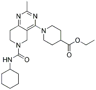 1-(6-CYCLOHEXYLCARBAMOYL-2-METHYL-5,6,7,8-TETRAHYDRO-PYRIDO[4,3-D]PYRIMIDIN-4-YL)-PIPERIDINE-4-CARBOXYLIC ACID ETHYL ESTER Struktur