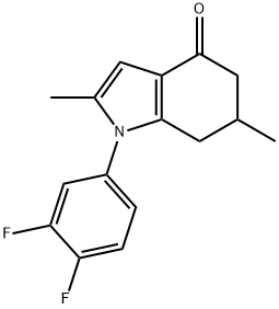 1-(3,4-DIFLUOROPHENYL)-2,6-DIMETHYL-5,6,7-TRIHYDROINDOL-4-ONE Struktur