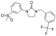 1-[3-(METHYLSULFONYL)PHENYL]-3-[3-(TRIFLUOROMETHYL)BENZYL]IMIDAZOLIDIN-2-ONE Struktur