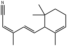 (2Z,4E)-3-METHYL-5-(2,6,6-TRIMETHYL-1-CYCLOHEXEN-1-YL)-PENTA-2,4-DIENENITRILE Struktur