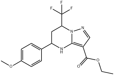 5-(4-METHOXY-PHENYL)-7-TRIFLUOROMETHYL-4,5,6,7-TETRAHYDRO-PYRAZOLO[1,5-A]PYRIMIDINE-3-CARBOXYLIC ACID ETHYL ESTER Structure