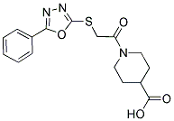 1-[2-(5-PHENYL-[1,3,4]OXADIAZOL-2-YLSULFANYL)-ACETYL]-PIPERIDINE-4-CARBOXYLIC ACID Struktur