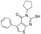 3-CYCLOPENTYL-2-MERCAPTO-5-PHENYLTHIENO[2,3-D]PYRIMIDIN-4(3H)-ONE Struktur