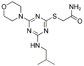 2-{[4-(ISOBUTYLAMINO)-6-MORPHOLIN-4-YL-1,3,5-TRIAZIN-2-YL]THIO}ACETAMIDE Struktur