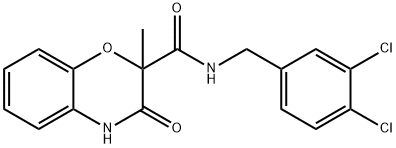 N-(3,4-DICHLOROBENZYL)-2-METHYL-3-OXO-3,4-DIHYDRO-2H-1,4-BENZOXAZINE-2-CARBOXAMIDE Struktur